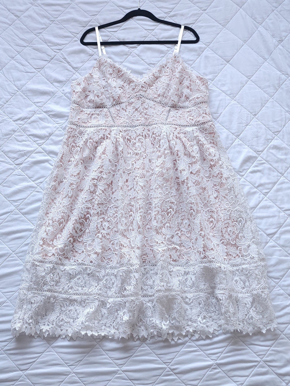 Addition Elle: Ivory White Lace A-Line With Nude Lining